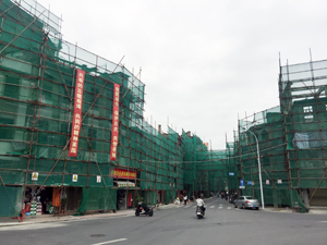17年3月頃から全面的な改修工事がスタートした汕頭老街